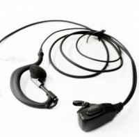 G Shape Earhook Microphone with PTT, 2.5mm single plug. Fit MOTOROLA Talkabout 270, - Zoom